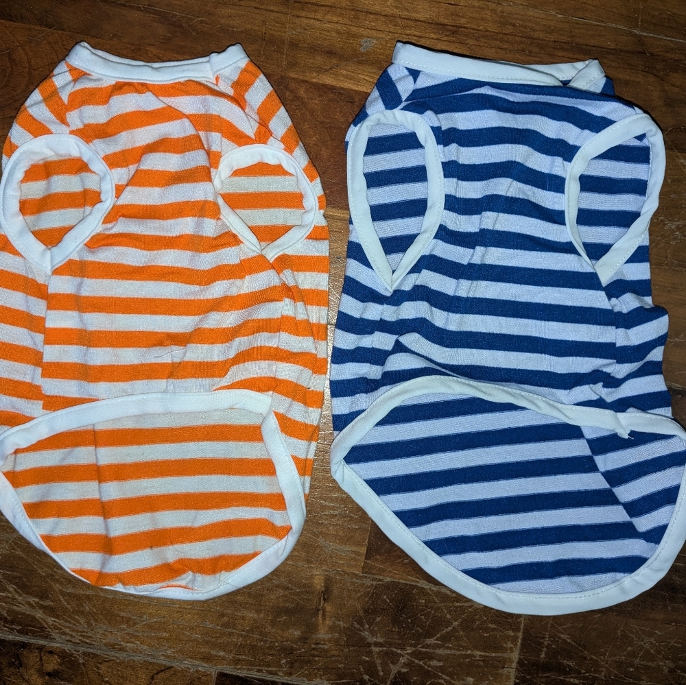 Striped shirts for a small dog
